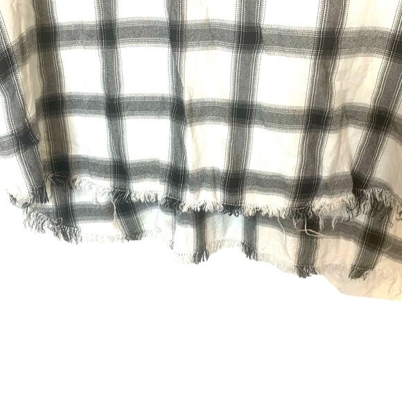 Dear John Anthropologie Boyfriend Shirt M Pink Flannel Oversized Checked Henley - Picture 8 of 8